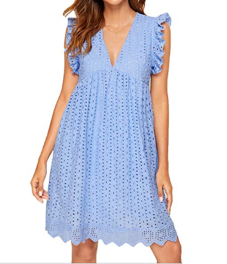 AZURE LACE POCKET DRESS