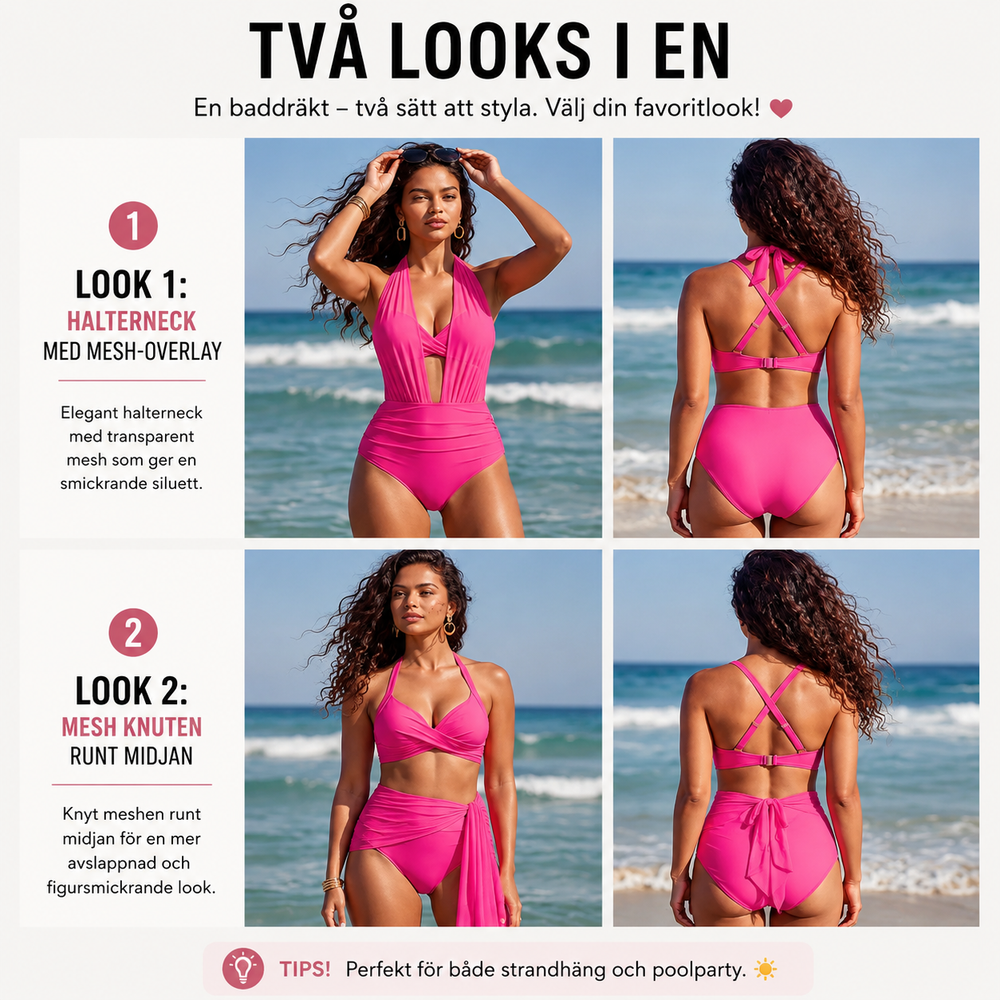 Freja™| 2-i-1-bikini med hög midja och magkontroll