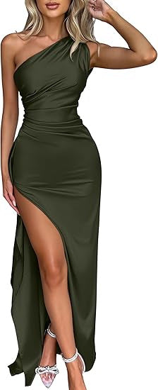 LUX SATIN SLIT DRESS