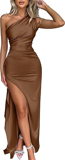 LUX SATIN SLIT DRESS