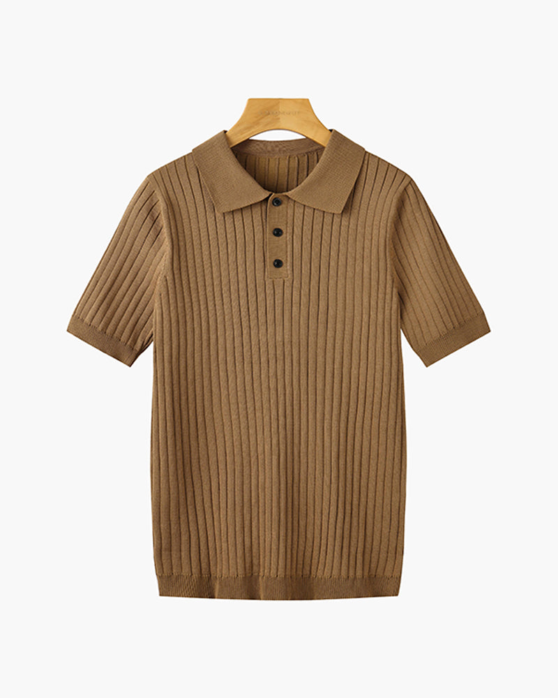 Ribbed Cotton Polo